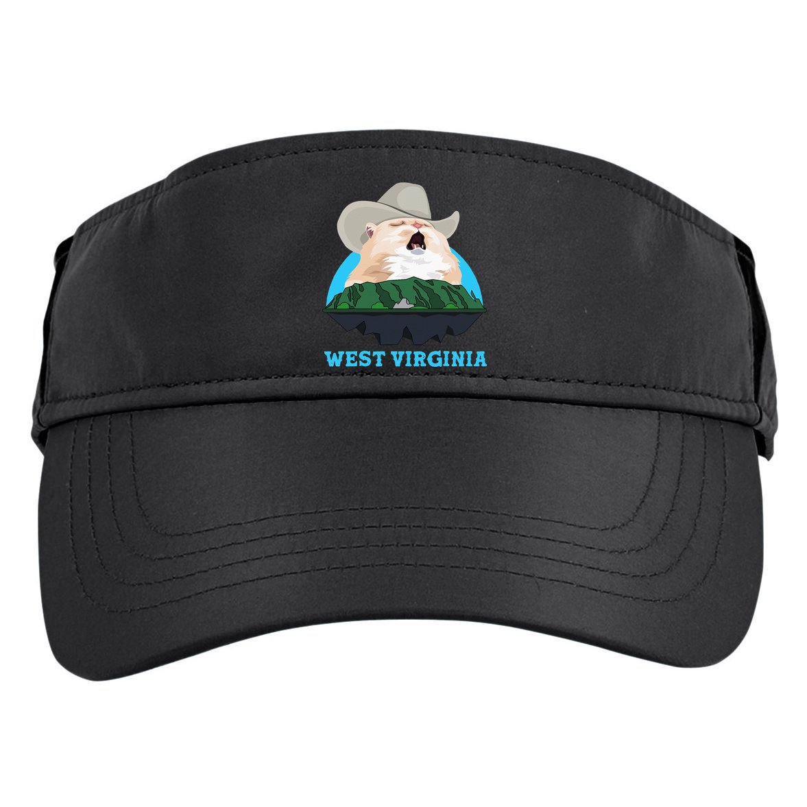West Virginia Cowboy Cat Singing Meme Meowdy Adult Drive Performance Visor