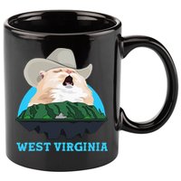 West Virginia Cowboy Cat Singing Meme Meowdy 11oz C Handle Ceramic Mug