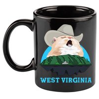 West Virginia Cowboy Cat Singing Meme Meowdy 11oz C Handle Ceramic Mug