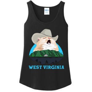 West Virginia Cowboy Cat Singing Meme Meowdy Ladies Essential Tank