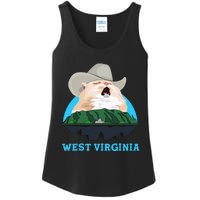 West Virginia Cowboy Cat Singing Meme Meowdy Ladies Essential Tank