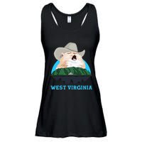 West Virginia Cowboy Cat Singing Meme Meowdy Ladies Essential Flowy Tank