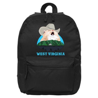 West Virginia Cowboy Cat Singing Meme Meowdy 16 in Basic Backpack