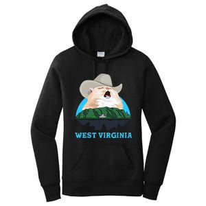 West Virginia Cowboy Cat Singing Meme Meowdy Women's Pullover Hoodie