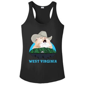 West Virginia Cowboy Cat Singing Meme Meowdy Ladies PosiCharge Competitor Racerback Tank