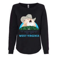 West Virginia Cowboy Cat Singing Meme Meowdy Womens California Wash Sweatshirt