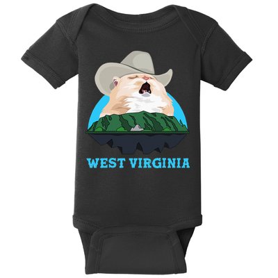West Virginia Cowboy Cat Singing Meme Meowdy Baby Bodysuit