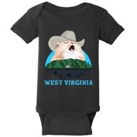 West Virginia Cowboy Cat Singing Meme Meowdy Baby Bodysuit