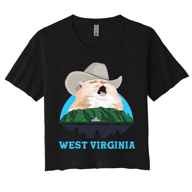 West Virginia Cowboy Cat Singing Meme Meowdy Crop Top