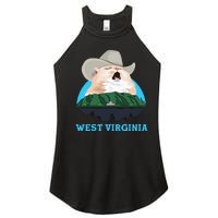 West Virginia Cowboy Cat Singing Meme Meowdy Women's Perfect Tri Rocker Tank