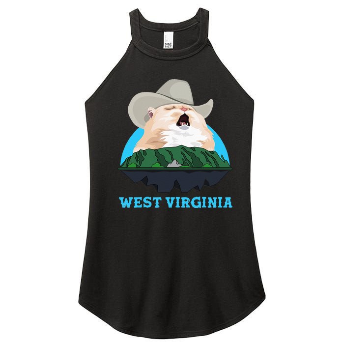 West Virginia Cowboy Cat Singing Meme Meowdy Women's Perfect Tri Rocker Tank