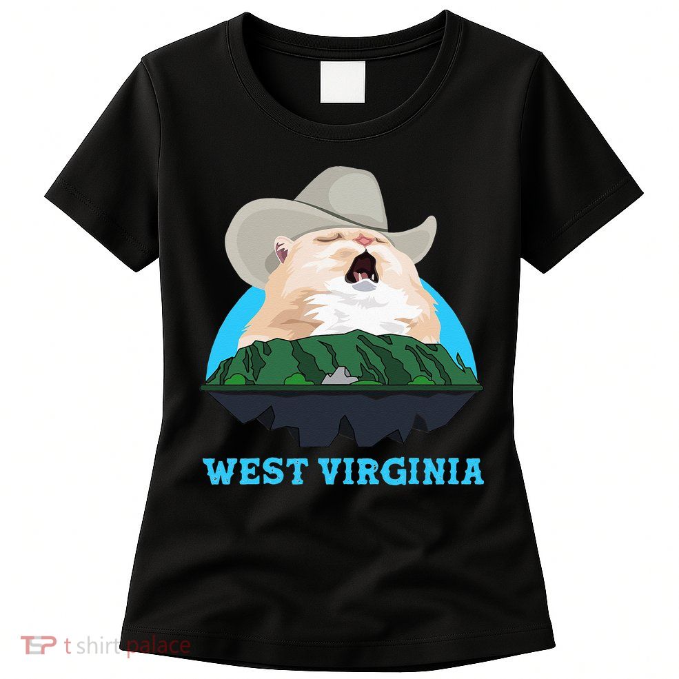 West Virginia Cowboy Cat Singing Meme Meowdy Womens T-Shirt