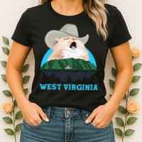 West Virginia Cowboy Cat Singing Meme Meowdy Womens T-Shirt
