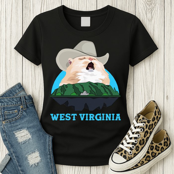 West Virginia Cowboy Cat Singing Meme Meowdy Womens T-Shirt