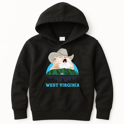 West Virginia Cowboy Cat Singing Meme Meowdy Kids Hoodie