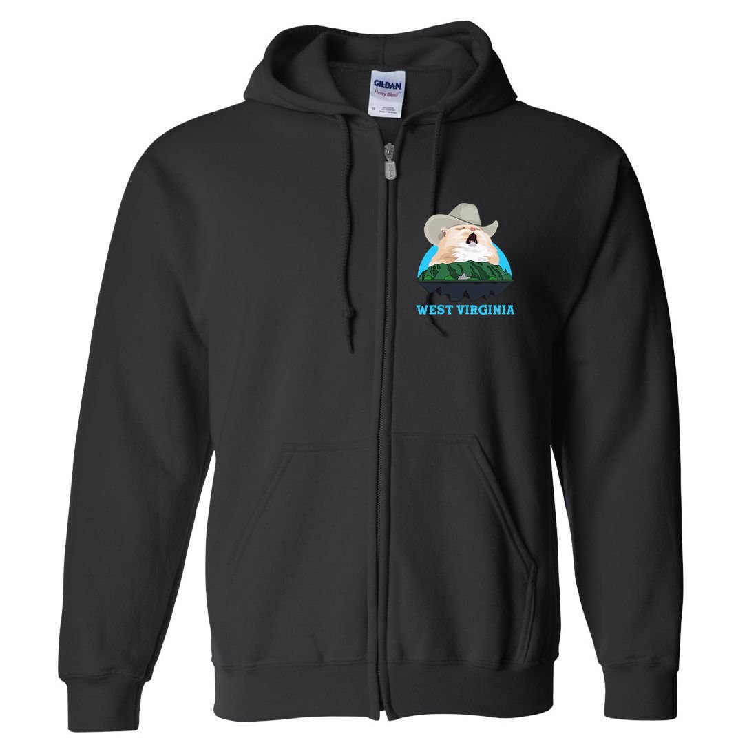 West Virginia Cowboy Cat Singing Meme Meowdy Full Zip Hoodie