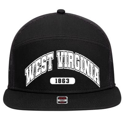 West Virginia Collegiate Style 1863 7 Panel Mesh Trucker Snapback Hat