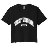 West Virginia Collegiate Style 1863 Women's Crop Top Tee