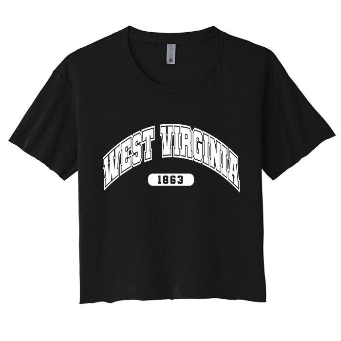 West Virginia Collegiate Style 1863 Women's Crop Top Tee