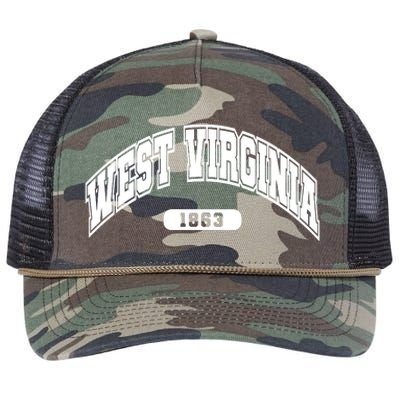 West Virginia Collegiate Style 1863 Retro Rope Trucker Hat Cap