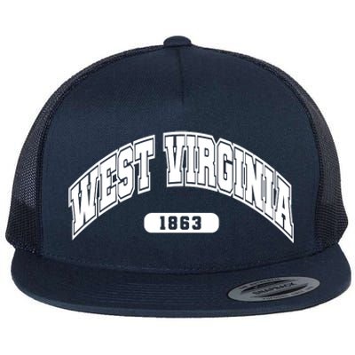 West Virginia Collegiate Style 1863 Flat Bill Trucker Hat