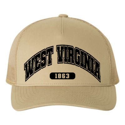 West Virginia Collegiate Style 1863 Yupoong Adult 5-Panel Trucker Hat