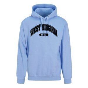 West Virginia Collegiate Style 1863 Unisex Surf Hoodie