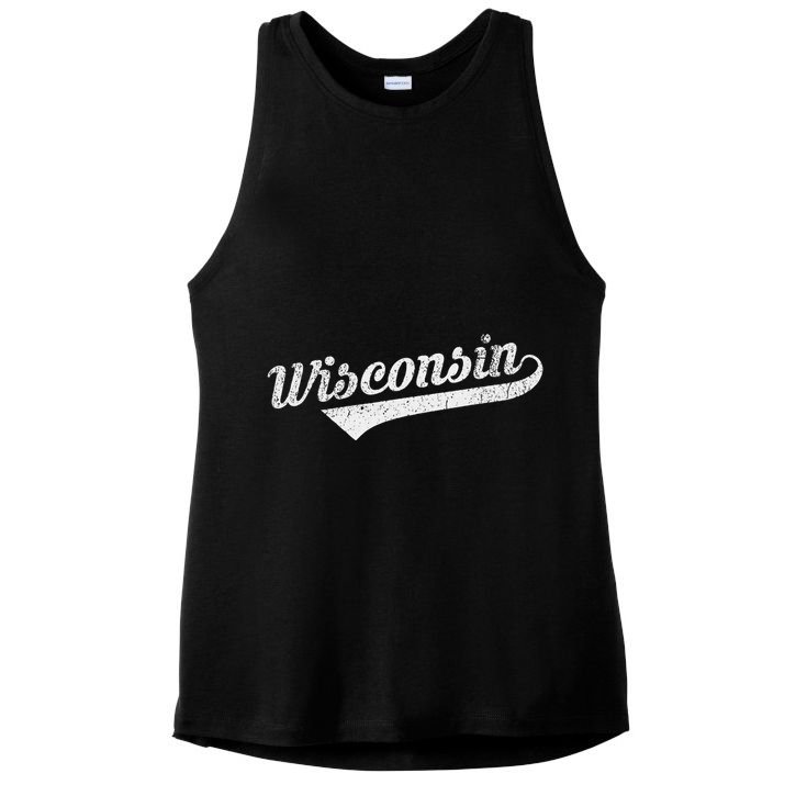 Wisconsin Vintage City Ladies PosiCharge Tri-Blend Wicking Tank