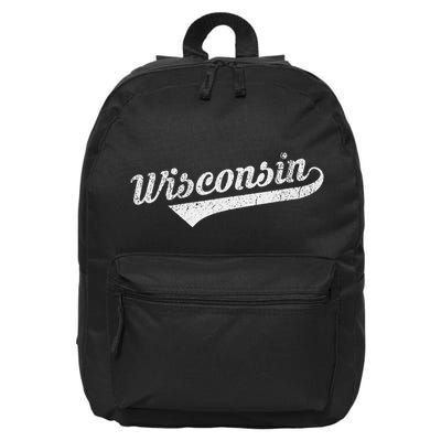 Wisconsin Vintage City 16 in Basic Backpack