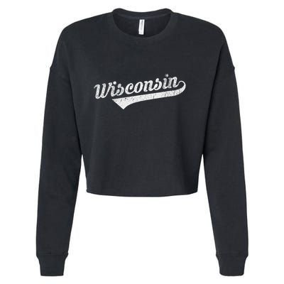 Wisconsin Vintage City Cropped Pullover Crew