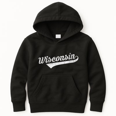 Wisconsin Vintage City Kids Hoodie