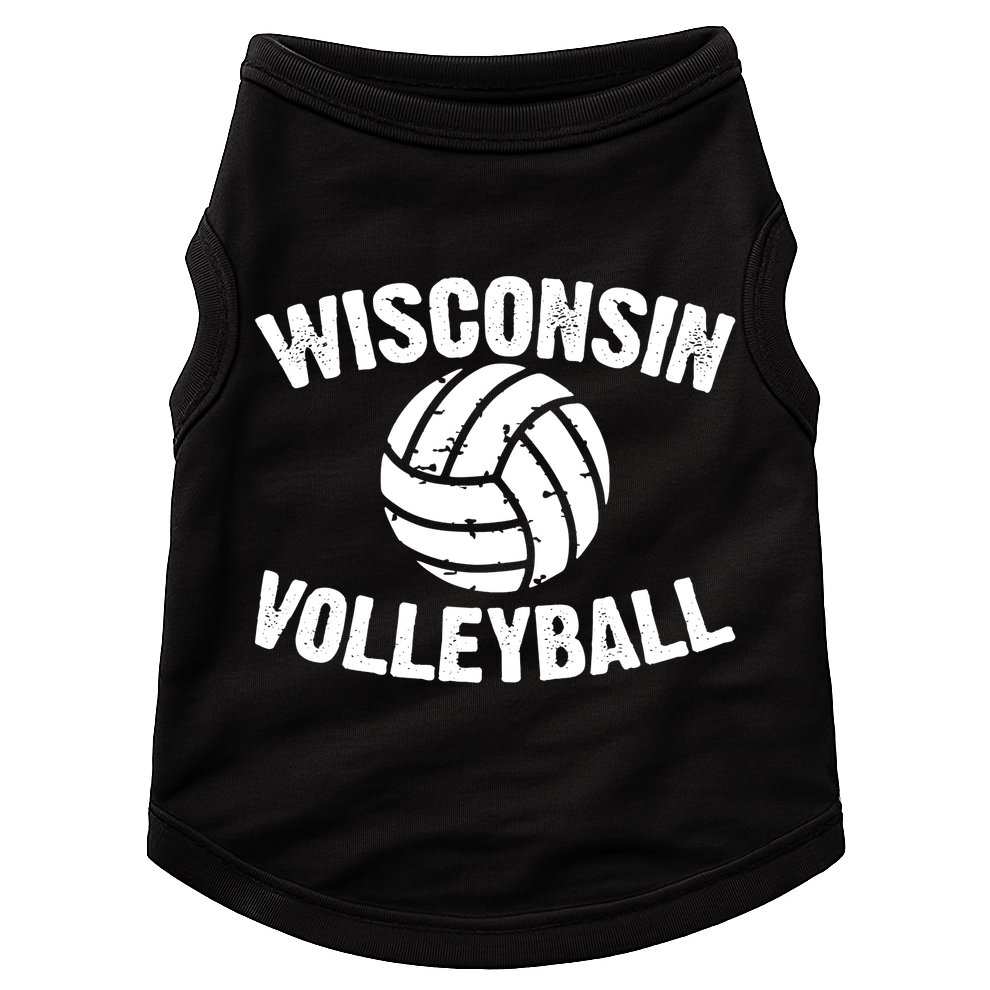 Wisconsin Volleyball Classic Style Vintage Distressed Doggie Tank