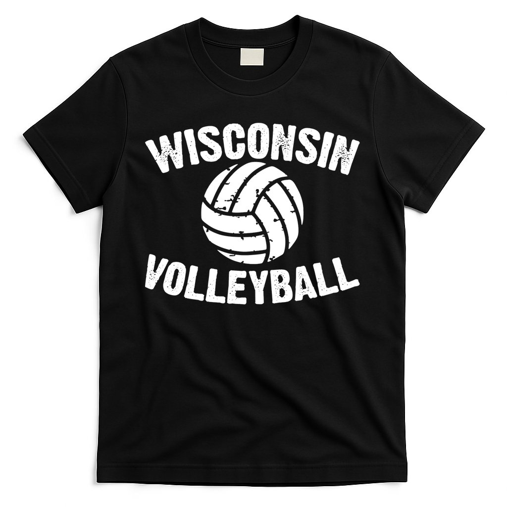 Wisconsin Volleyball Classic Style Vintage Distressed T-Shirt