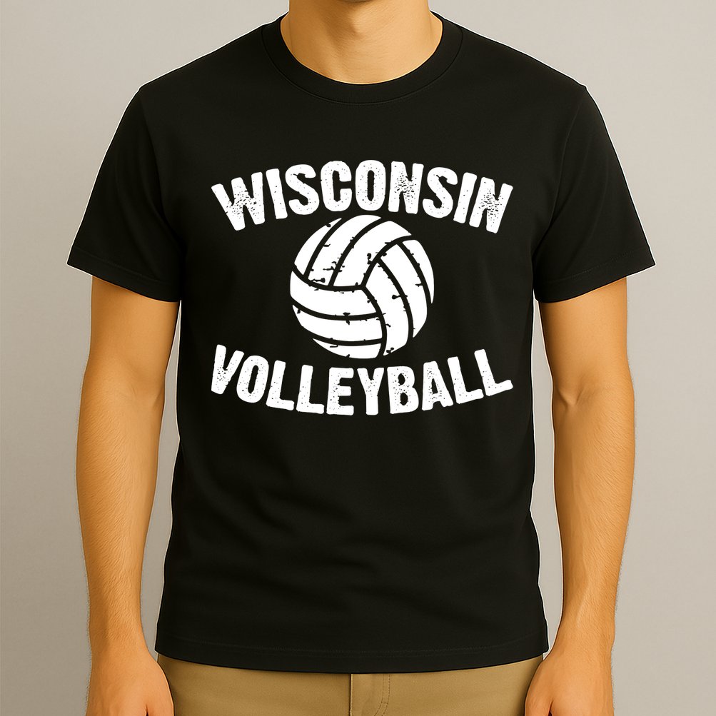 Wisconsin Volleyball Classic Style Vintage Distressed T-Shirt