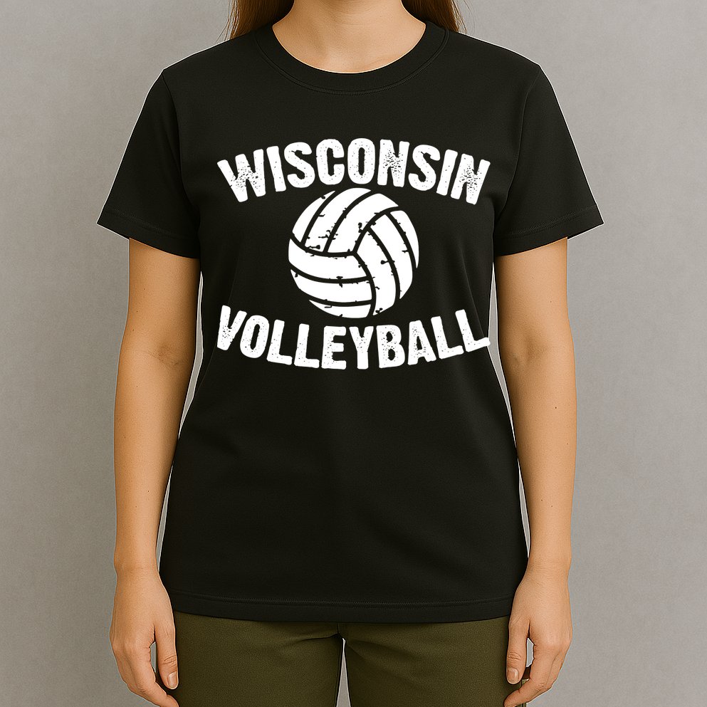 Wisconsin Volleyball Classic Style Vintage Distressed T-Shirt