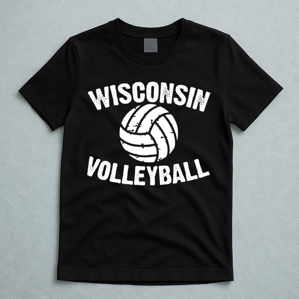 Wisconsin Volleyball Classic Style Vintage Distressed T-Shirt