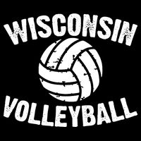 Wisconsin Volleyball Classic Style Vintage Distressed Baby Bodysuit