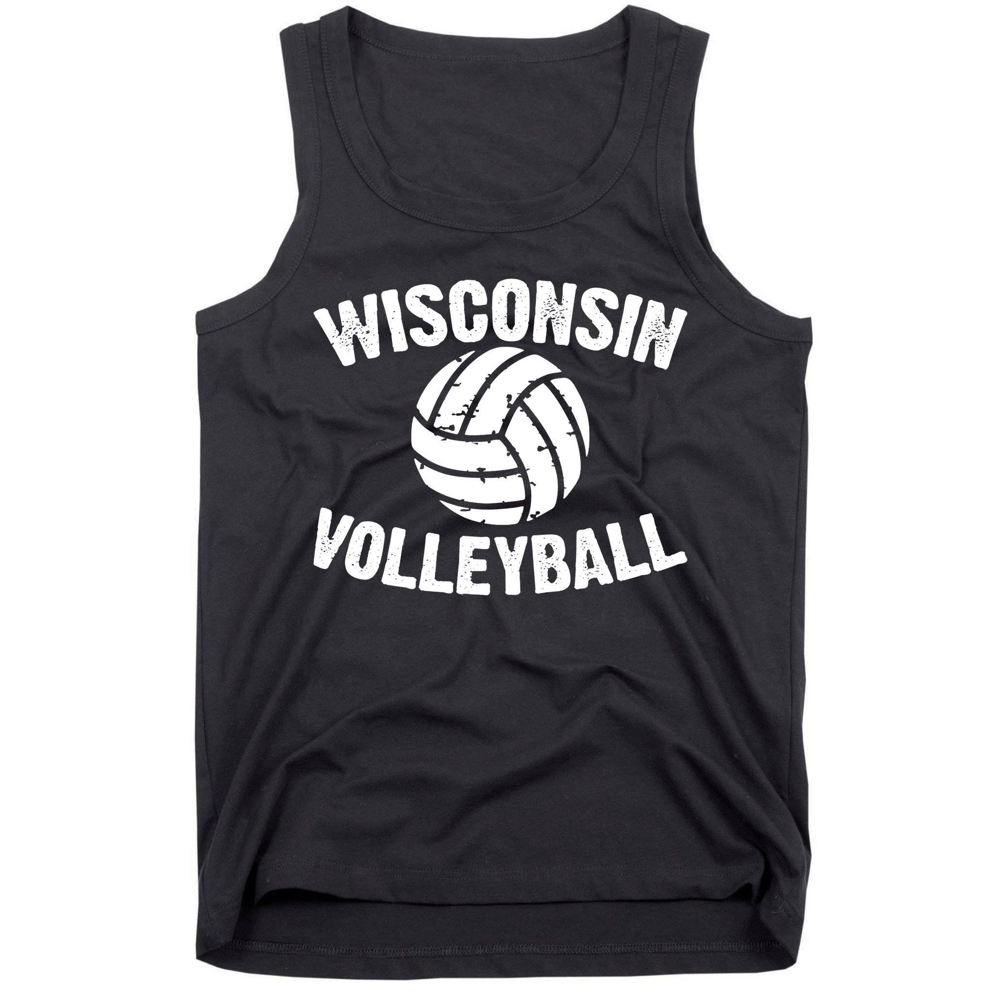 Wisconsin Volleyball Classic Style Vintage Distressed Tank Top