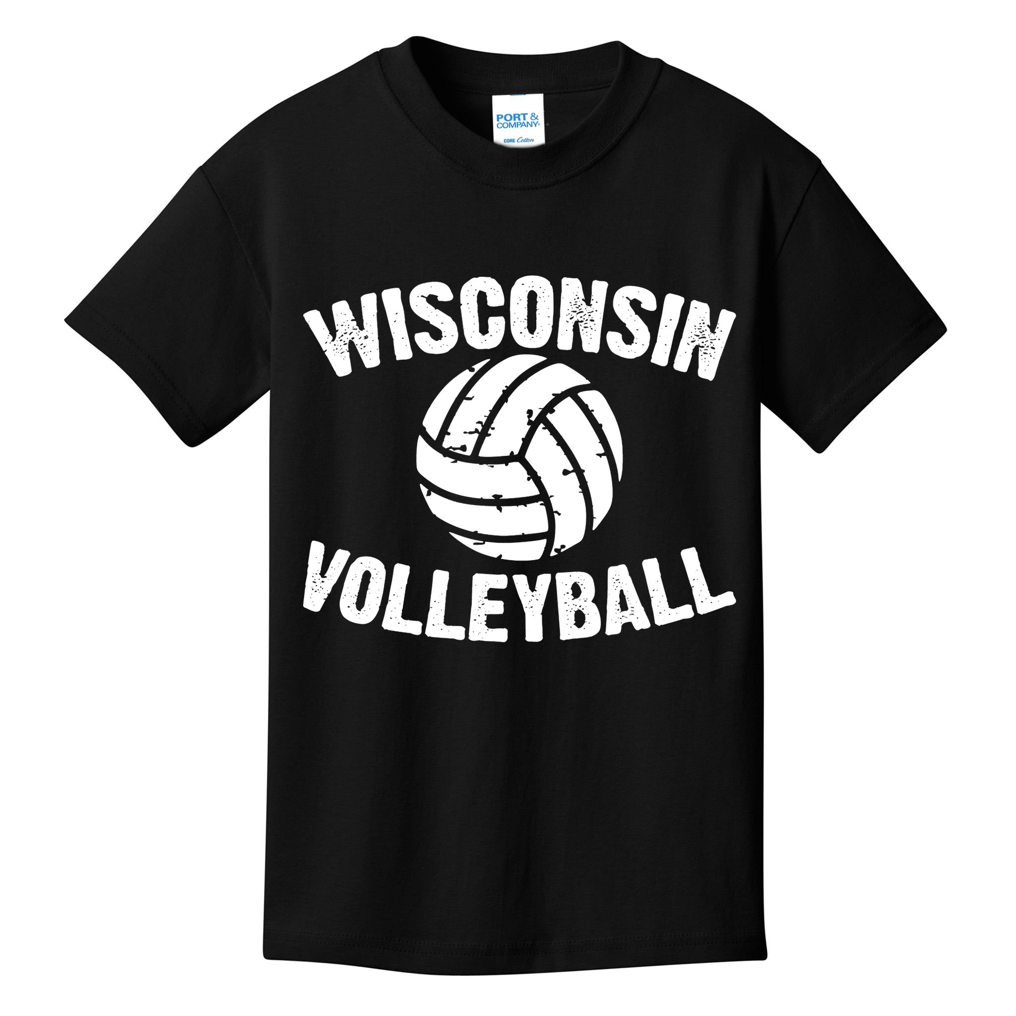 Wisconsin Volleyball Classic Style Vintage Distressed Kids T-Shirt