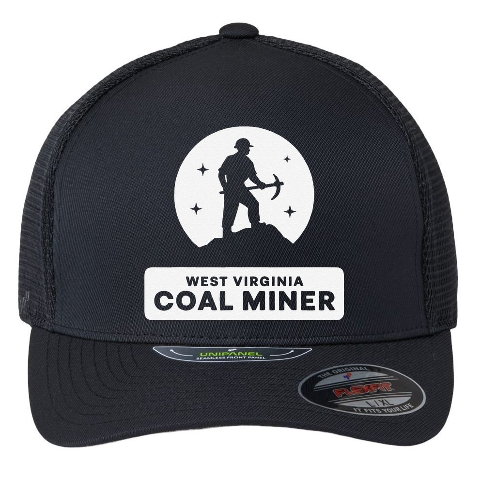 West Virginia Coal Miner Flexfit Unipanel Trucker Cap