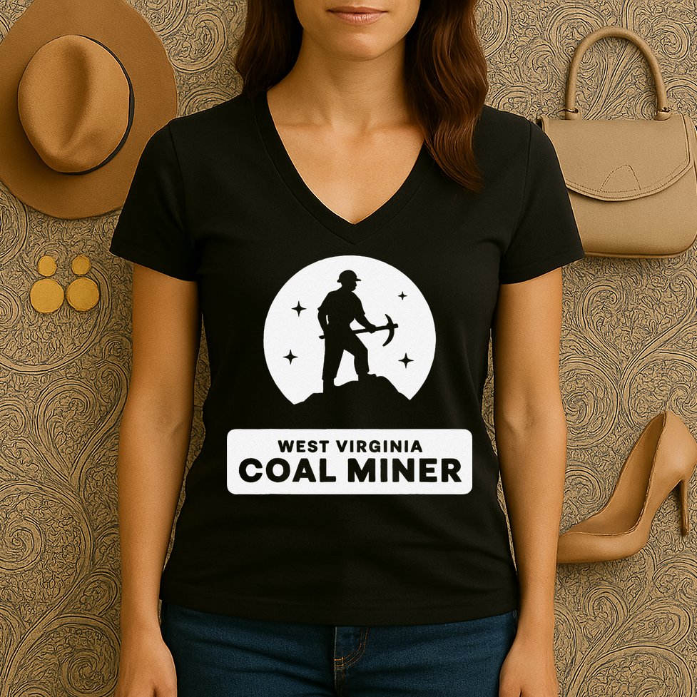 West Virginia Coal Miner Women's V-Neck T-Shirt
