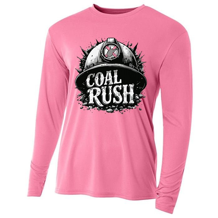 West Virginia Coal Rush Cooling Performance Long Sleeve Crew