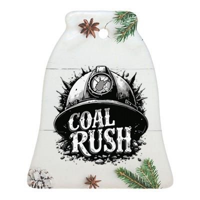 West Virginia Coal Rush Ceramic Bell Ornament