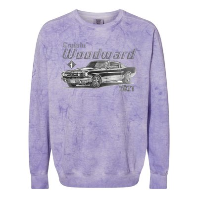 Woodward Vintage Classic Cruisin M1 Car Cruise Colorblast Crewneck Sweatshirt