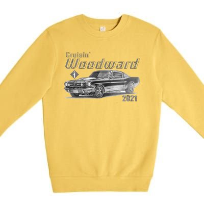 Woodward Vintage Classic Cruisin M1 Car Cruise Premium Crewneck Sweatshirt