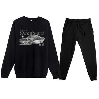 Woodward Vintage Classic Cruisin M1 Car Cruise Premium Crewneck Sweatsuit Set