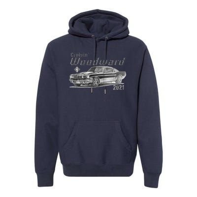 Woodward Vintage Classic Cruisin M1 Car Cruise Premium Hoodie