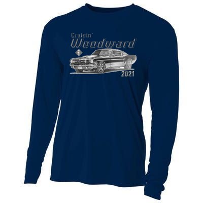 Woodward Vintage Classic Cruisin M1 Car Cruise Cooling Performance Long Sleeve Crew