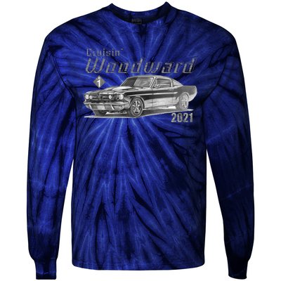 Woodward Vintage Classic Cruisin M1 Car Cruise Tie-Dye Long Sleeve Shirt