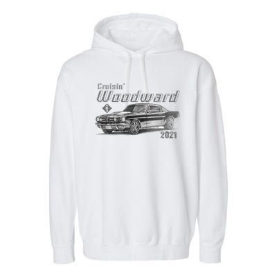 Woodward Vintage Classic Cruisin M1 Car Cruise Garment-Dyed Fleece Hoodie